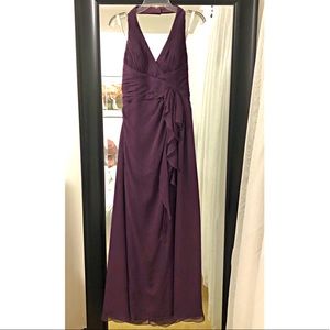 DAVID’s BRIDAL Soft Crinkle Chiffon Halter